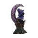 Grimalkin Witches Familiar Black Cat and Crescent Moon Figurine