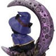 Grimalkin Witches Familiar Black Cat and Crescent Moon Figurine
