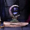 Grimalkin Witches Familiar Black Cat and Crescent Moon Figurine