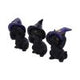 Three Wise Familiars See No Hear No Speak No Evil Black Cats Figurine