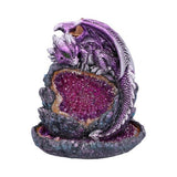 Crystalline Protector Purple Dragon Geode Backflow Incense Burner
