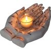 Palmist's Guide White Chiromancy Hands Candle Holder