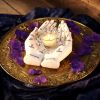 Palmist's Guide White Chiromancy Hands Candle Holder