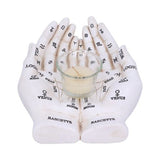 Palmist's Guide White Chiromancy Hands Candle Holder