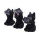 Three Wise Witchy Black Spell Cats 8.5cm