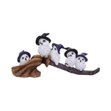 Feathered Owls on Broomstick Figurine 26cm