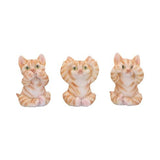 Three Wise Ginger Cats Figurines (Set of 3) – See No, Hear No , Speak No Cats