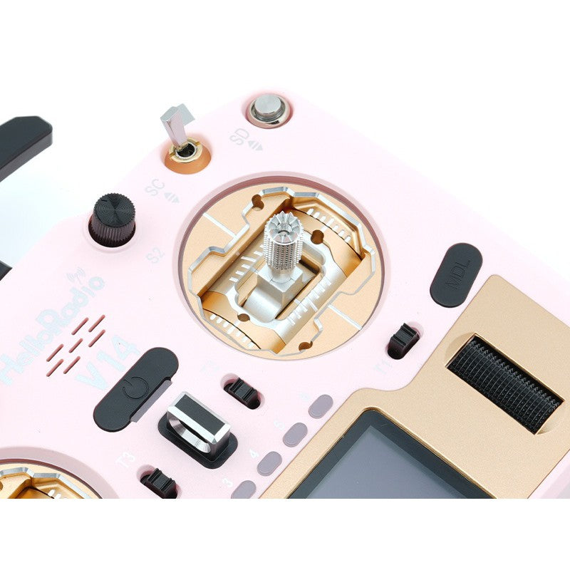 V14 MAX OLED 2,4GHz ELRS LBT Radio (Multimode - M2) - Gold/Pink