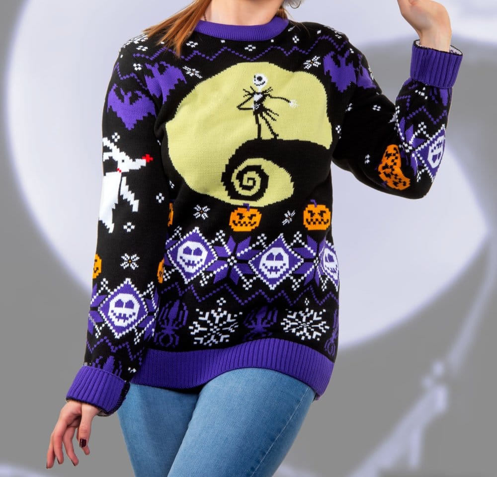 Nightmare Before Christmas Christmas Sweater 8-bit Size L