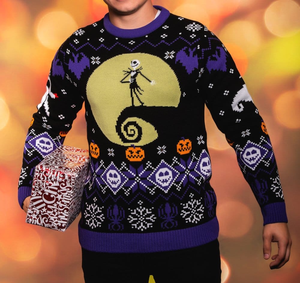 Nightmare Before Christmas Christmas Sweater 8-bit Size L