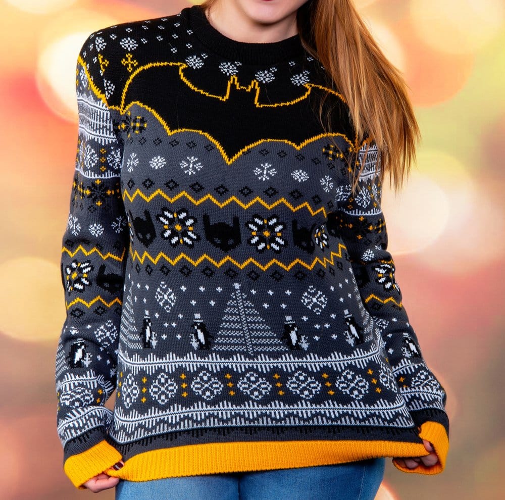 Batman Christmas Sweater Penguin Size L