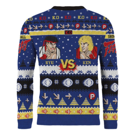 Street Fighter Christmas Sweater Ryu & Ken Size XL