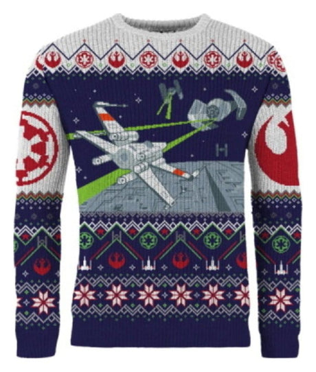 Star Wars Christmas Sweater X-Wing v TIE Fighter Size XL