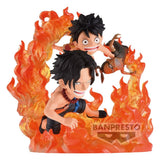 One Piece World Collectable Figure Log Stories PVC Figure Portgas D. Ace & Monkey D. Luffy (Marineford) 10 cm