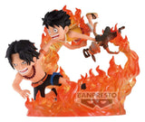 One Piece World Collectable Figure Log Stories PVC Figure Portgas D. Ace & Monkey D. Luffy (Marineford) 10 cm
