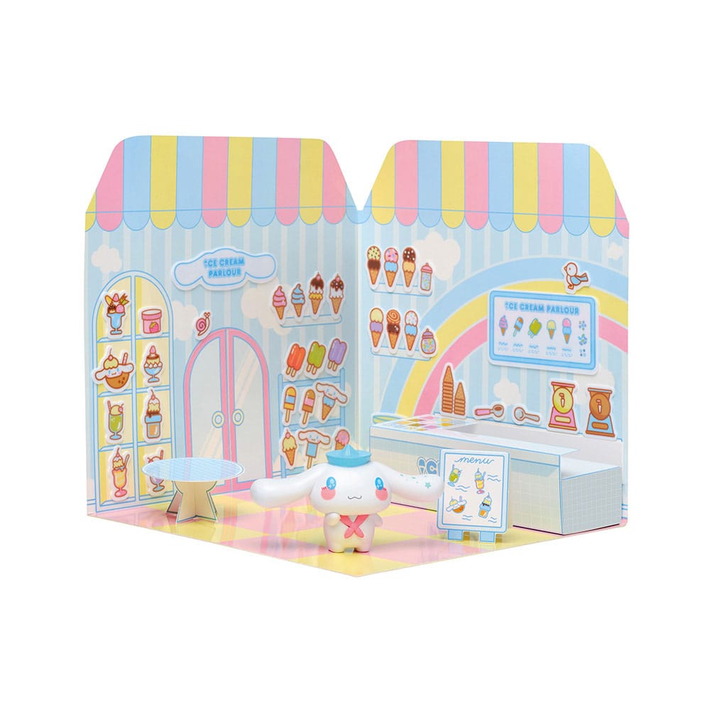 Hello Kitty and Friends Mini figure Sticker House Cinnamoroll Ice Cream Parlour