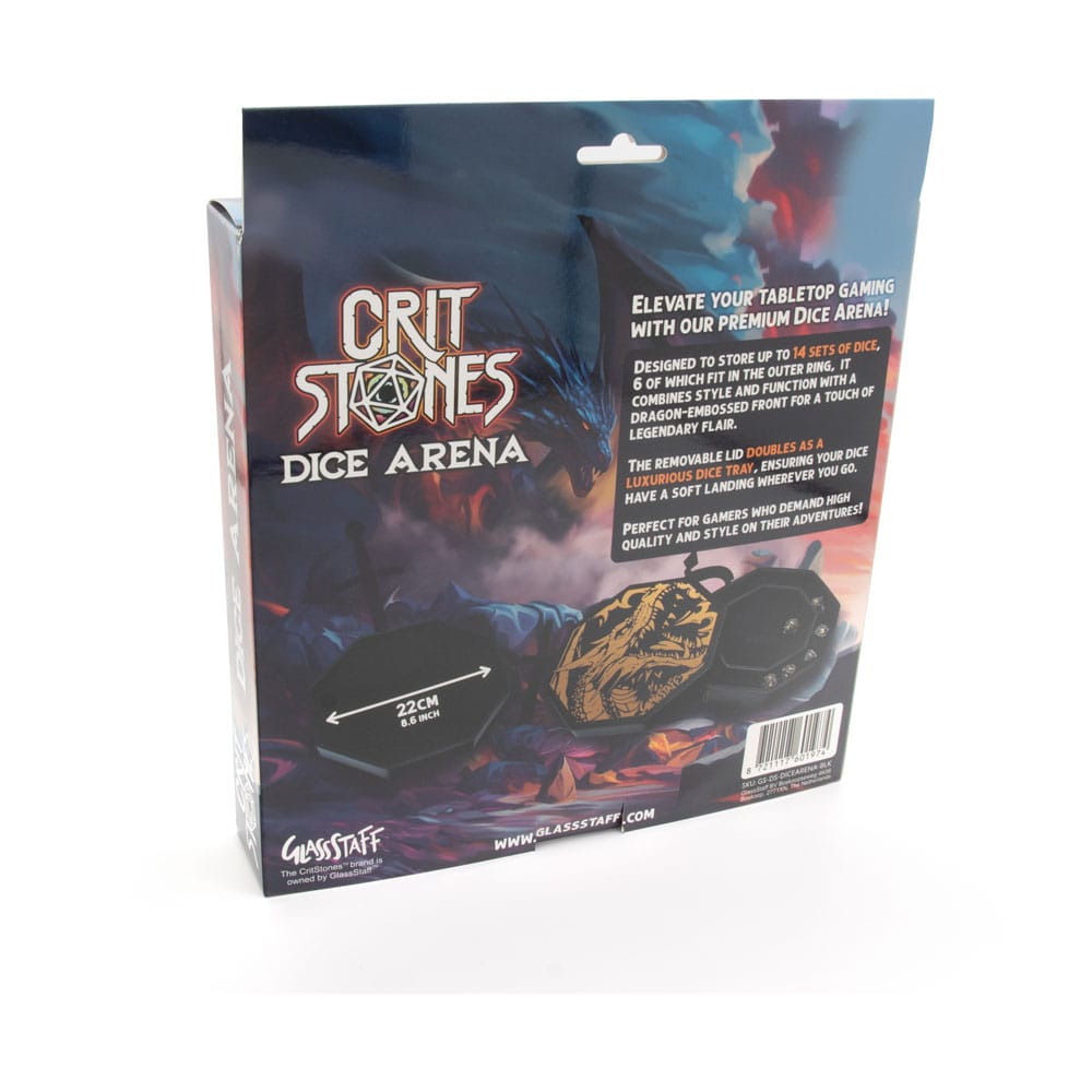 CritStones Arena Dice Tray Black Dragon (Yellow Lid)