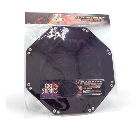 CritStones Folding Dice Tray Dragon Skin XL Edition Black
