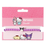 Hello Kitty Bracelet purple beads with Kuromi Charm 21 cm