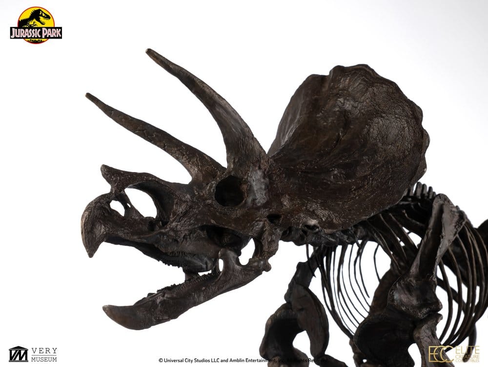 Jurassic World ECC Elite Creature Line Statue 1/12 Triceratops Fossil Skeleton Bronze 33 cm