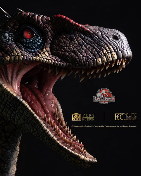 Jurassic Park III Life Size Bust Male Alpha Velociraptor "Blood Knight" 83 cm – billede 2