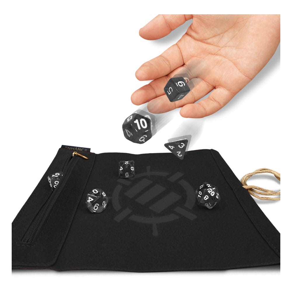 Enhance Tabletop Roll on a Scroll Bag with Dice Black