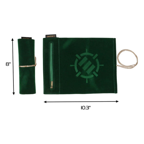 Enhance Tabletop Roll on a Scroll Bag with Dice Green