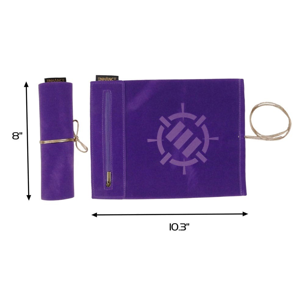 Enhance Tabletop Roll on a Scroll Bag with Dice Purple