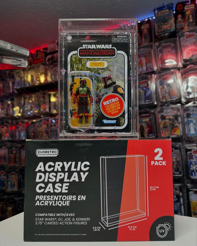 Evoretro Acrylic Display Cases 2-Pack for Action Figures