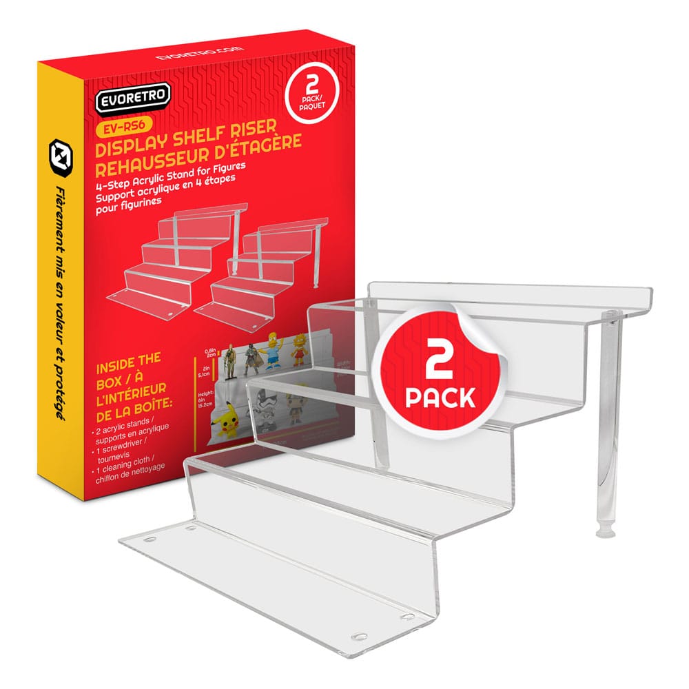 Evoretro Acrylic Shelf Riser 2-Pack RS6
