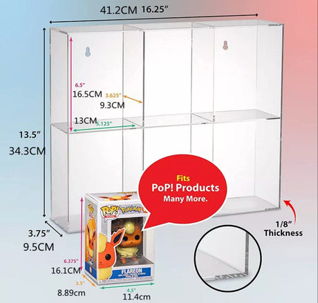 Evoretro Acrylic Display Case for 6 Funko Pops
