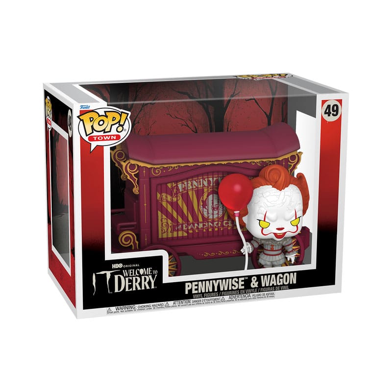It-Welcome to Derry POP! Town Vinyl Figure Pennywise & Wagon 9 cm