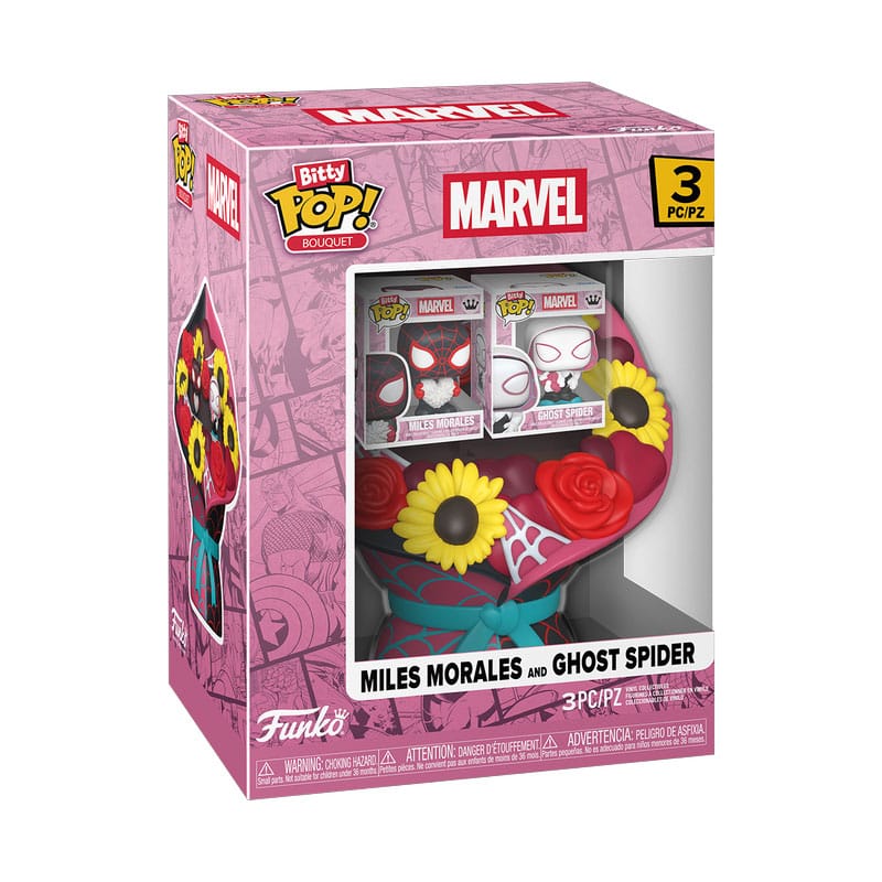Marvel Bitty POP! Bouquet Vinyl Figure 2-Pack Miles Morales & Ghost Spider (Valentine) 4 cm