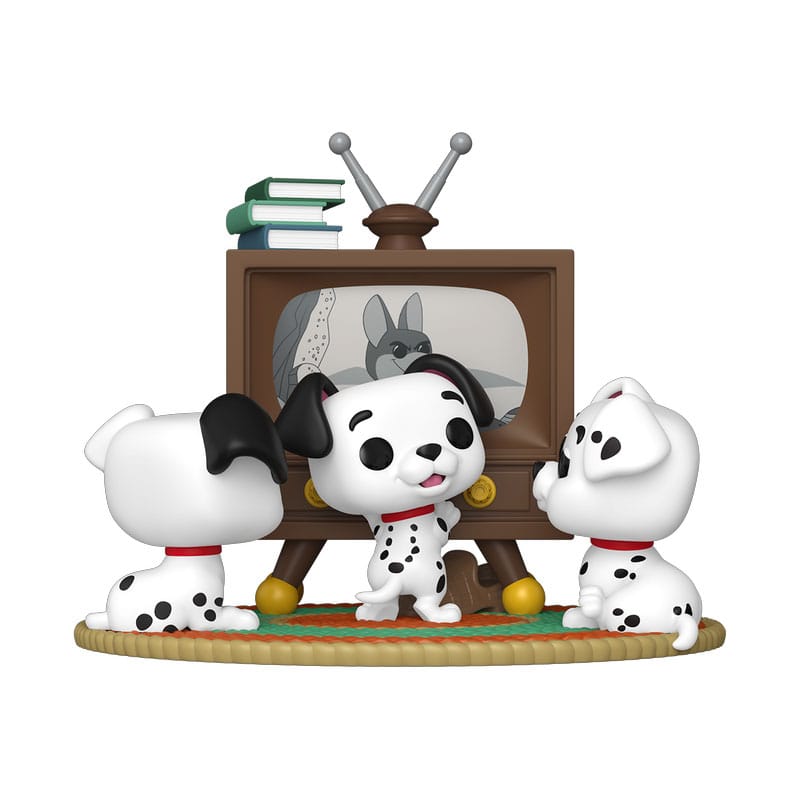 One Hundred and One Dalmatians POP Moment Vinyl Figures Rolly, Patch & Lucky with TV 9 cm