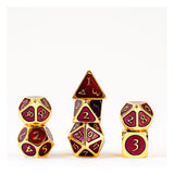 FanRoll  Dice Set Gold with Purple Enamel (7)