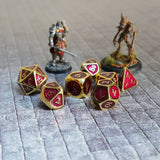 FanRoll  Dice Set Gold with Purple Enamel (7)