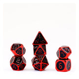 FanRoll  Dice Set Red with Black Enamel (7)