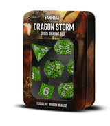 Dragon Storm Sharp Edge Silicone Dice Set Green Dragon Scales (7)