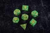 Dragon Storm Sharp Edge Silicone Dice Set Green Dragon Scales (7)