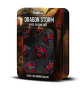 Dragon Storm Sharp Edge Silicone Dice Set Black Dragon Scales (7)