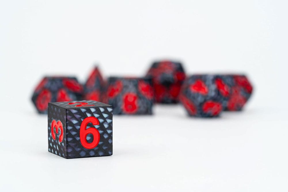 Dragon Storm Sharp Edge Silicone Dice Set Black Dragon Scales (7)