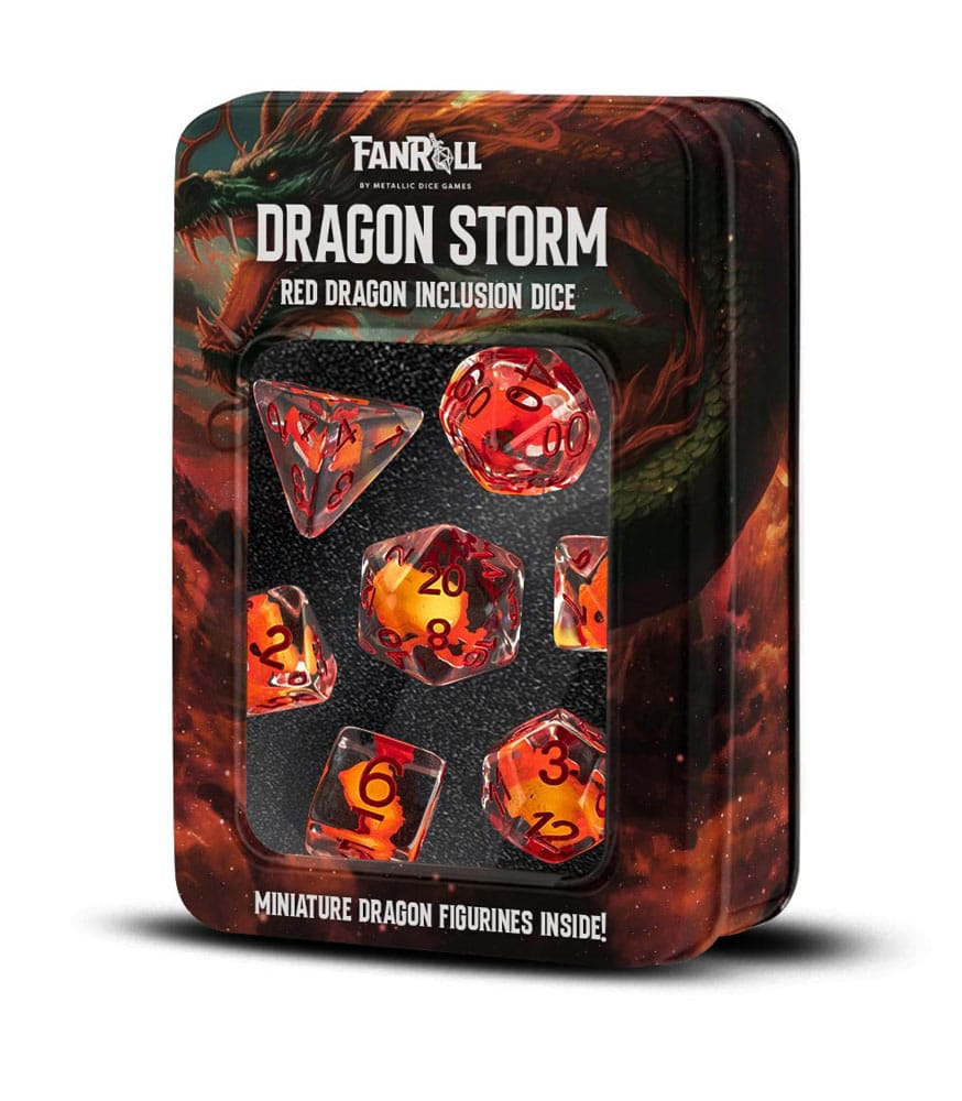 Dragon Storm Inclusion Dice Set Red Dragon (7)