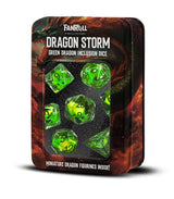 Dragon Storm Inclusion Dice Set Green Dragon (7)