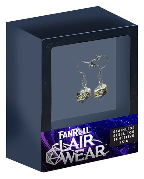 Lair Wear Dice Earrings D20 Gold Metal – billede 2