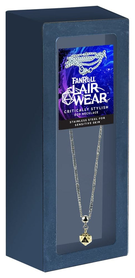 Lair Wear Caged Dice Necklace D20 Gold Metal – billede 2