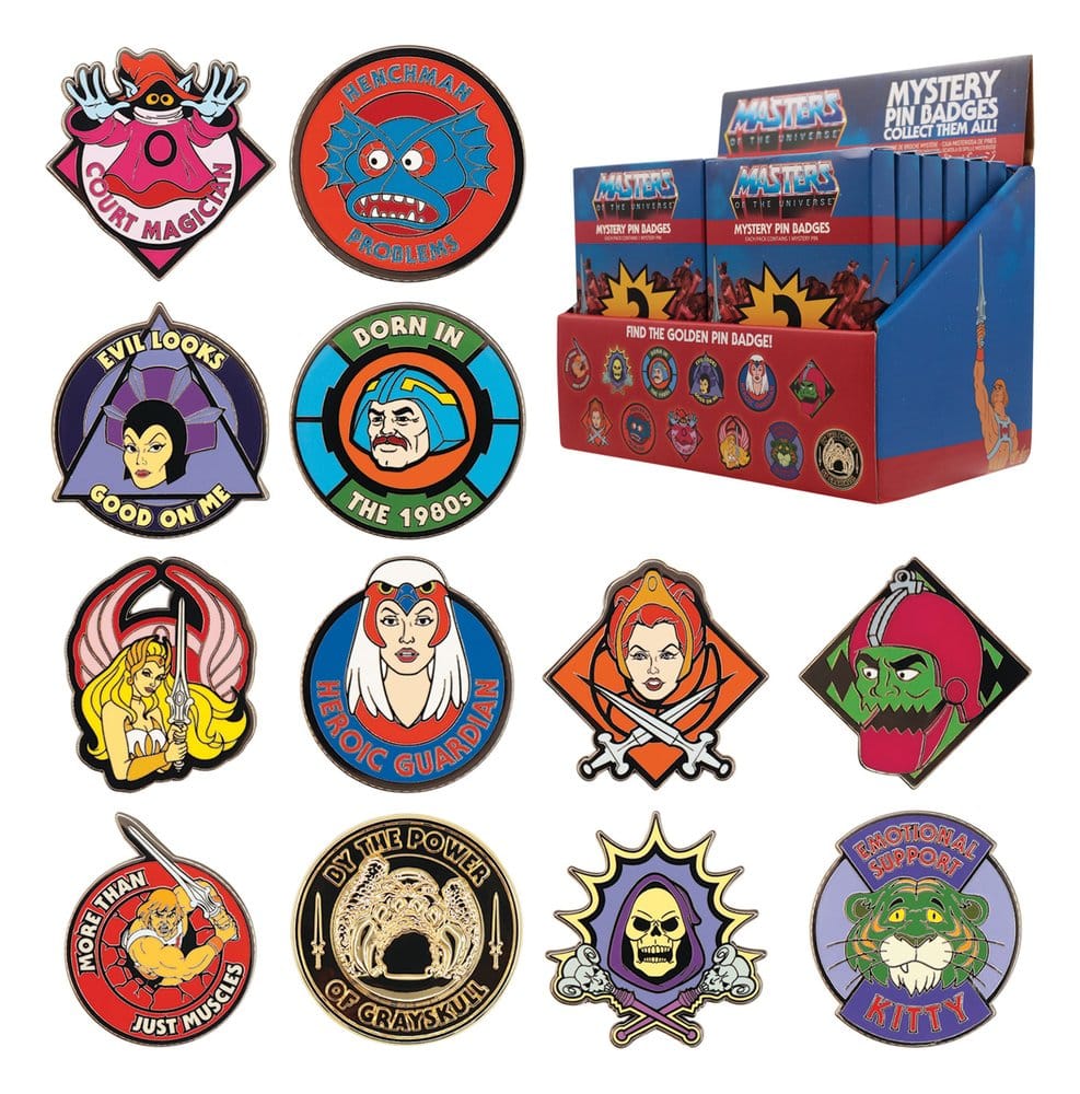 Masters of the Universe Mystery Pin Badges Blind Box Display (12)