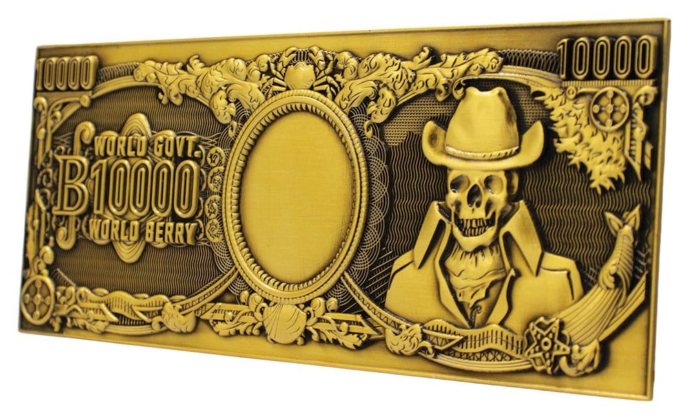 One Piece Replica 10,000 World Berry Metal Banknote 6 x 15 cm
