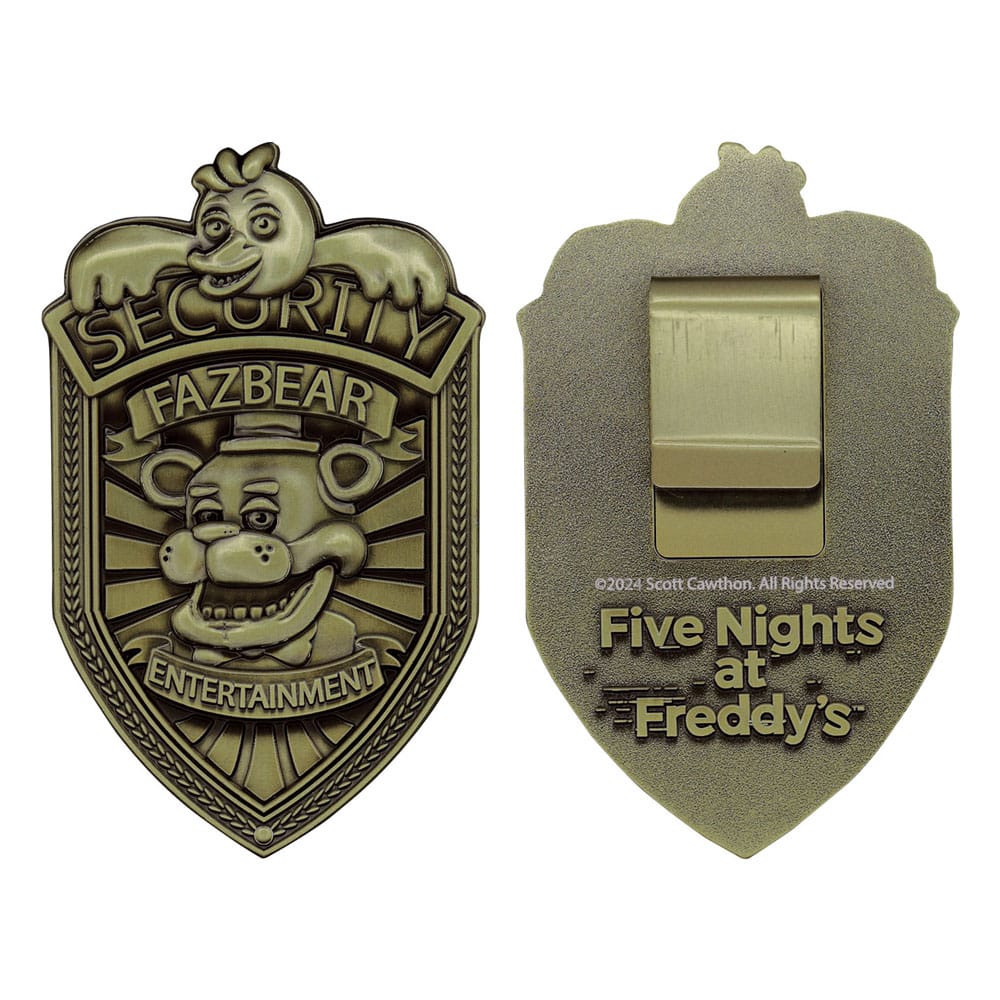 Five Nights at Freddy´s Replica Security Badge Antique Brass Edition