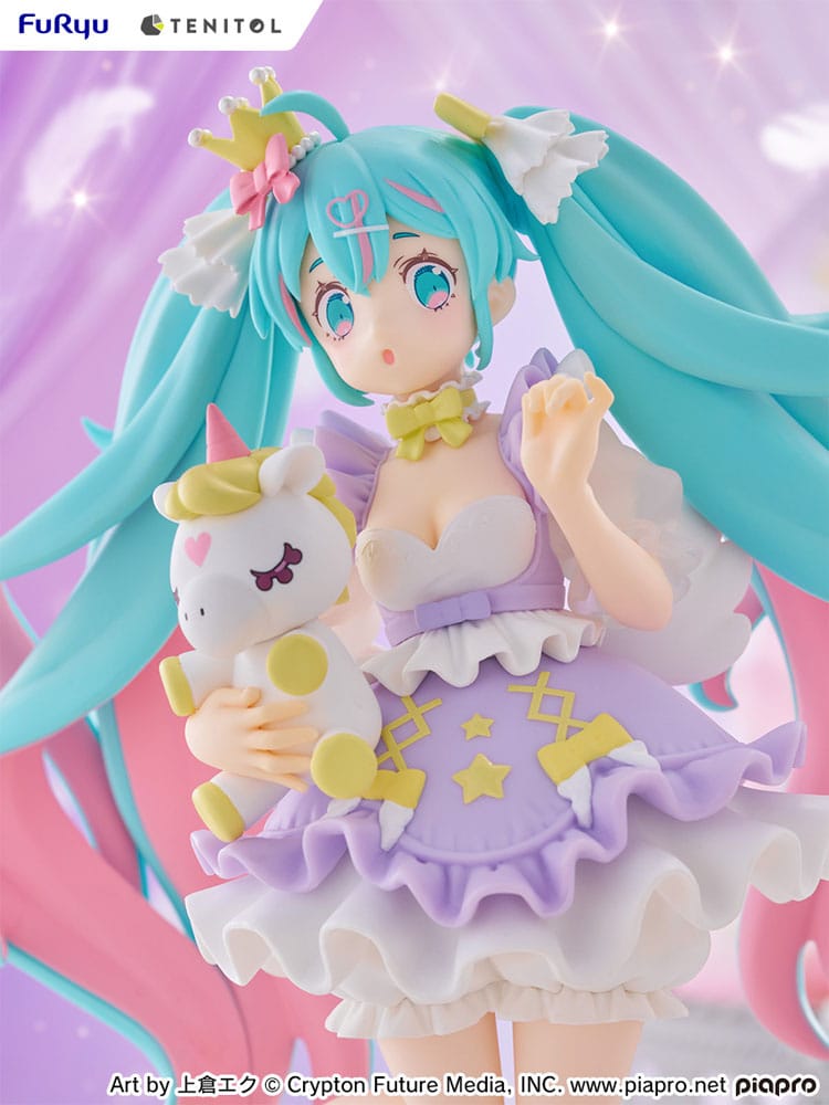Hatsune Miku Tenitol PVC Statue Hatsune Miku Yumekawa Princess Lavender Ver. 21 cm