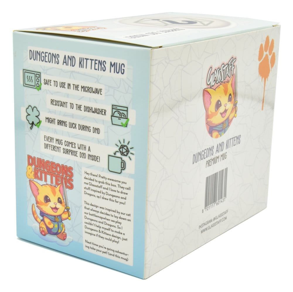 Glassstaff Gift Set Mug & Dice D20 Dungeons & Kittens